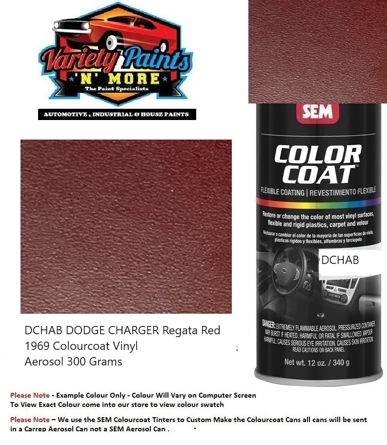 DCHAB DODGE CHARGER Regata Red 1969 Colourcoat Vinyl Aerosol 300 Grams
