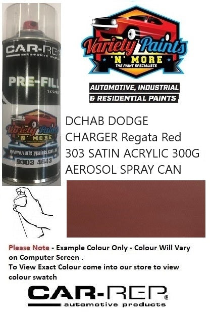 DCHAB DODGE CHARGER Regata Red 303 SATIN ACRYLIC 300G AEROSOL SPRAY CAN