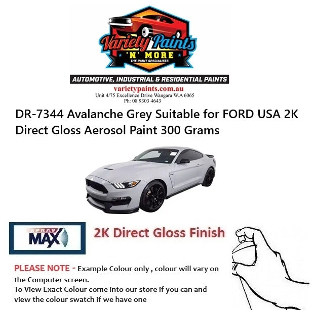 DR-7344 Avalanche Grey Suitable for FORD USA 2K Direct Gloss Aerosol Paint 300 Grams