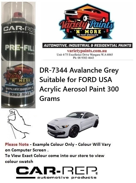DR-7344 Avalanche Grey Suitable for FORD USA Acrylic Aerosol Paint 300 Grams