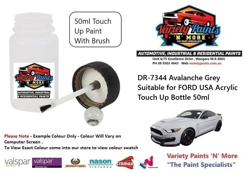 DR-7344 Avalanche Grey Suitable for FORD USA Acrylic Touch Up Bottle 50ml
