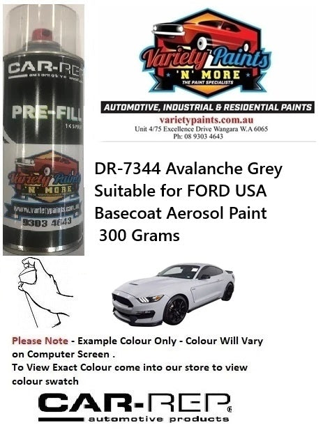 DR-7344 Avalanche Grey Suitable for FORD USA Basecoat Aerosol Paint 300 Grams