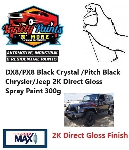 DX8/PX8 Black Crystal /Pitch Black Chrysler/Jeep 2K Direct Gloss Spray Paint 300g