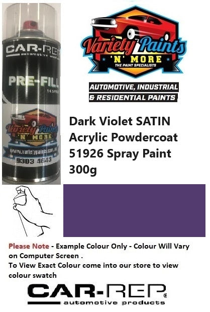 Dark Violet SATIN Acrylic Powdercoat 51926 Spray Paint 300g STANDARD 3IS 21A