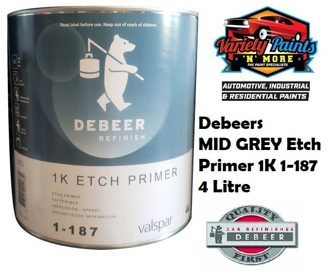 Debeers MID GREY Etch Primer 1K 1-187 4 Litre