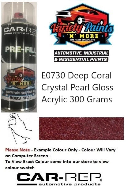 E0730 Deep Coral Crystal Pearl Gloss Acrylic 300 Grams