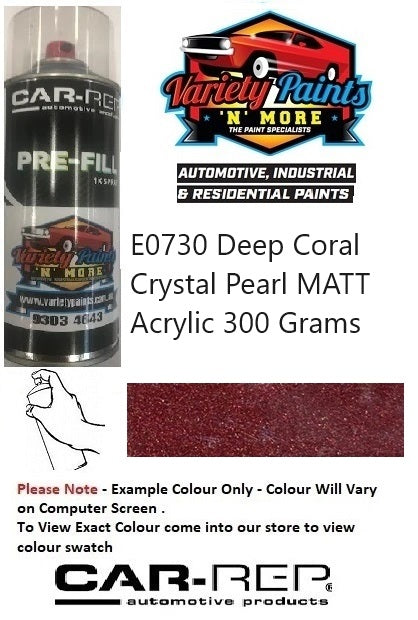 E0730 Deep Coral Crystal Pearl MATT Acrylic 300 Grams