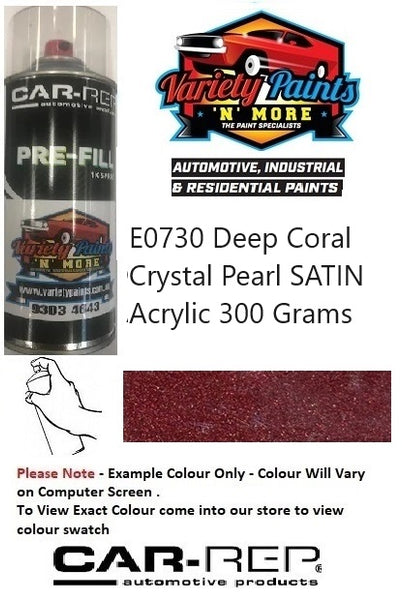 E0730 Deep Coral Crystal Pearl SATIN Acrylic 300 Grams