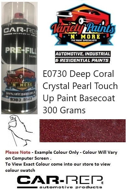 E0730 Deep Coral Crystal Pearl Touch Up Paint Basecoat 300 Grams