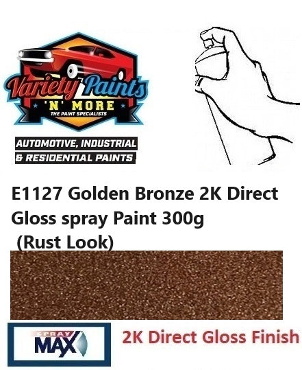 E1127 Golden Bronze 2K Direct Gloss spray Paint 300g (Rust Look)