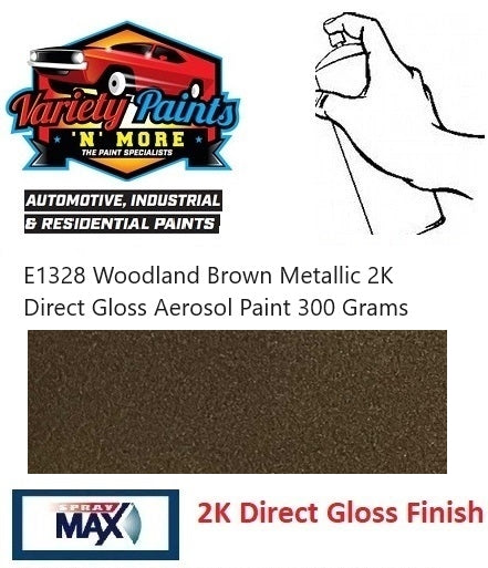 E1328 Woodland Brown Metallic Pearl 2K Direct Gloss Aerosol Paint 300 Grams