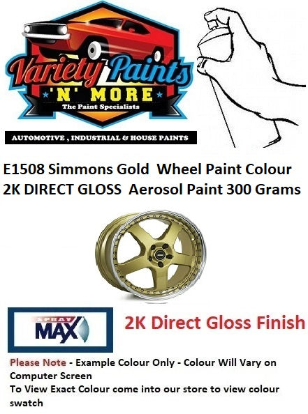 E1508 Simmons Gold Wheel Paint Colour 2K DIRECT GLOSS  Aerosol Paint 300 Grams