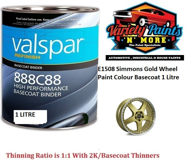 E1508 Simmons Gold Wheel Paint Colour Basecoat 1 Litre