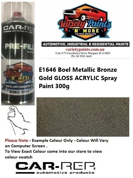 E1646 Boel Metallic Bronze Gold GLOSS ACRYLIC Spray Paint 300g