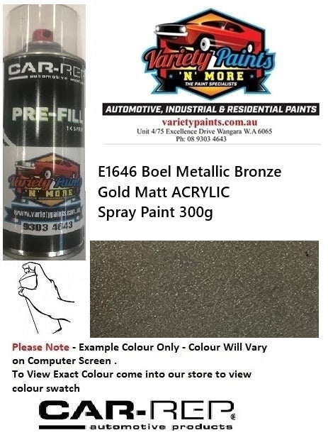 E1646 Boel Metallic Bronze Gold Matt ACRYLIC Spray Paint 300g