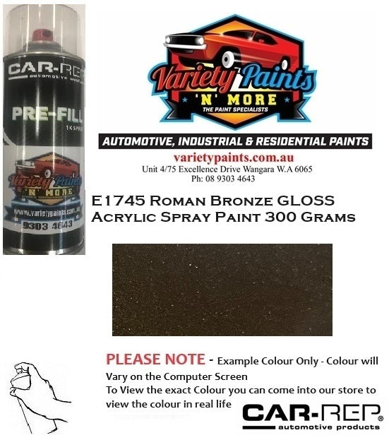 E1745 Roman Bronze GLOSS Acrylic Spray Paint 300 Grams