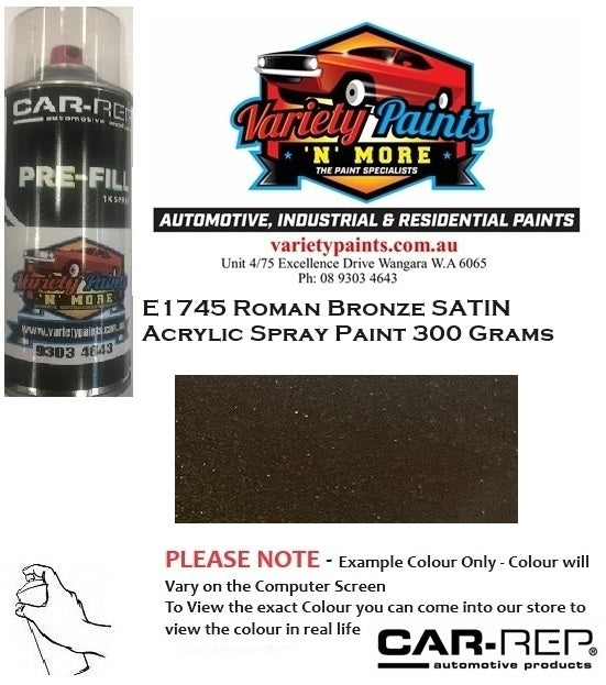 E1745 Roman Bronze SATIN Acrylic Spray Paint 300 Grams