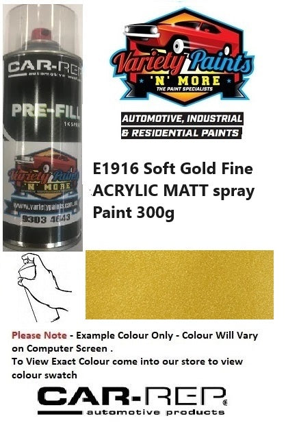 E1916 Soft Gold Fine ACRYLIC MATT spray Paint 300g