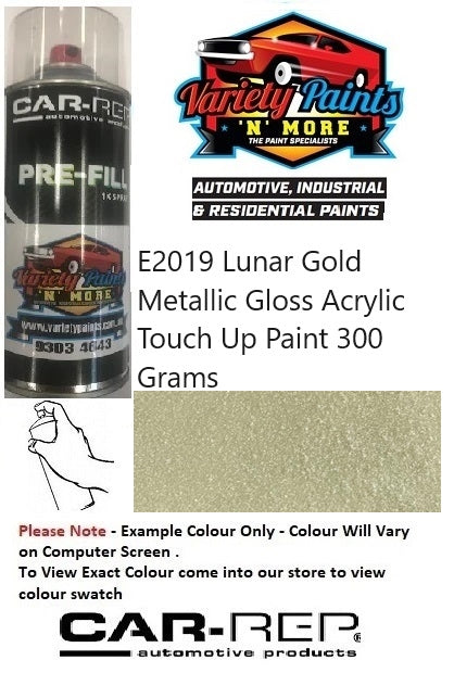 E2019 Lunar Gold Metallic Gloss Acrylic Touch Up Paint 300 Grams