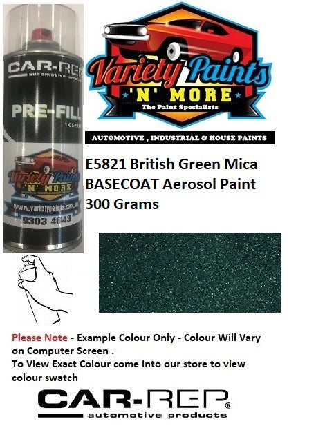E5821 British Green Mica Basecoat Aerosol Paint 300 Grams