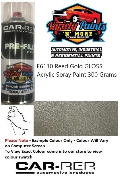 E6110 Reed Gold Metallic GLOSS Acrylic Spray Paint 300 Grams