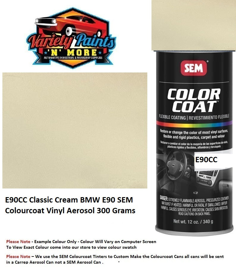 E90CC Classic Cream BMW E90 SEM Colourcoat Vinyl Aerosol 300 Grams