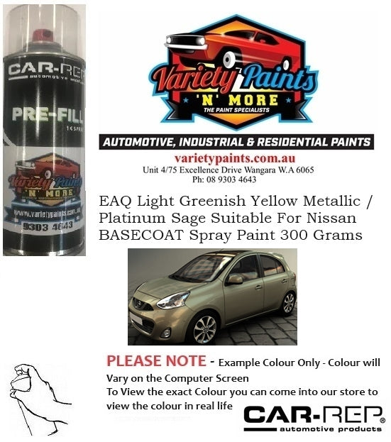 EAQ Light Greenish Yellow Metallic / Platinum Sage Suitable For Nissan BASECOAT Spray Paint 300 Grams