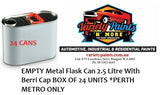 EMPTY Metal Flask Can 2.5 Litre With Berri Cap BOX OF 24 UNITS