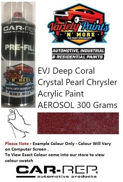 EVJ Deep Coral Crystal Pearl Chrysler Acrylic Paint AEROSOL 300 Grams