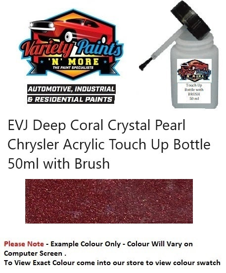 EVJ Deep Coral Crystal Pearl Chrysler Acrylic Touch Up Bottle 50ml with Brush