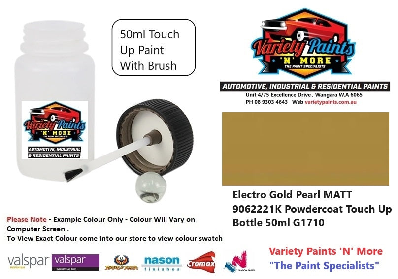 Electro Gold Pearl MATT 9062221K Powdercoat Touch Up Bottle 50ml G1710