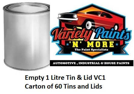 Empty 1 Litre Tin & Lid VC1 Carton of 60 Tins and Lids