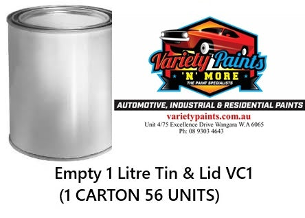 Empty 1 Litre Tin & Lid VC1  (1 CARTON 56 UNITS)