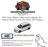 F9F Laser White /Bila Laser Skoda 2K Direct Gloss Touch Up Paint 300 Grams