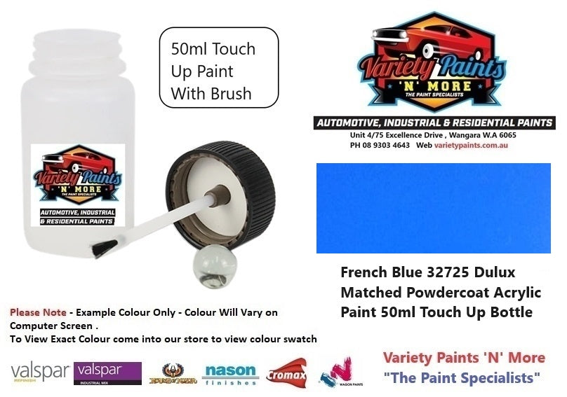 French Blue 32725 Dulux Matched Powdercoat Acrylic Paint 50ml Touch Up Bottle