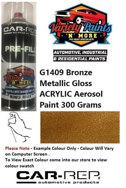 G1409 Bronze Metallic Gloss ACRYLIC Aerosol Paint 300 Grams