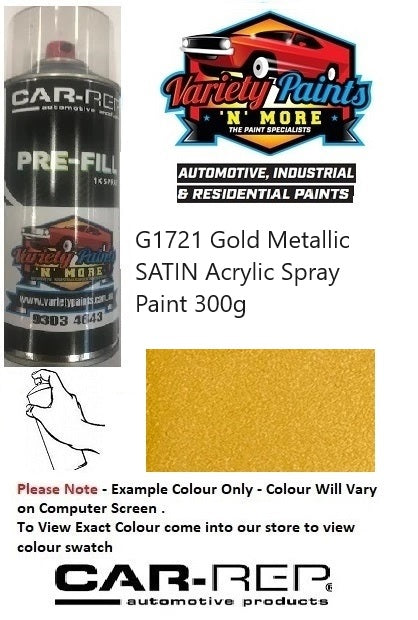 G1721 Gold Metallic SATIN Acrylic Aerosol Paint 300 Grams