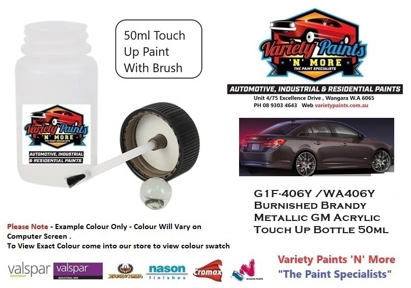 G1F-406Y /WA406Y Burnished Brandy Metallic GM Acrylic Touch Up Bottle 50ml with Brush