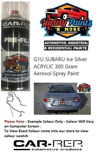 G1U SUBARU Ice Silver ACRYLIC 300 Gram Aerosol Spray Paint 1IS 16A