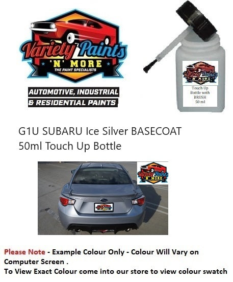 G1U SUBARU Ice Silver Basecoat 50ml Touch Up Bottle