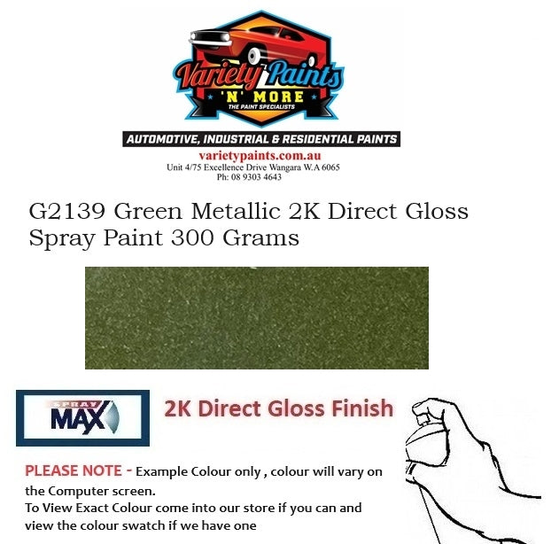 G2139 Green Metallic 2K Direct Gloss Spray Paint 300 Grams