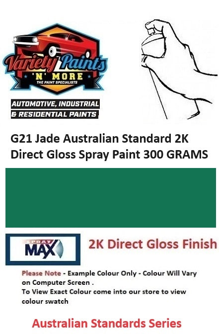 G21 Jade Australian Standard 2K Direct Gloss Spray Paint 300 GRAMS