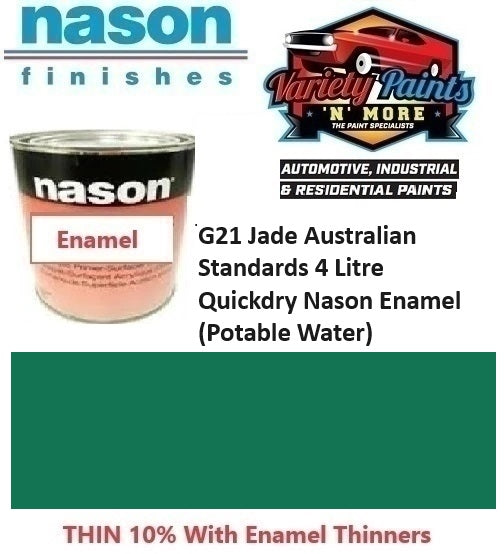G21 Jade Australian Standards 4 Litre Quickdry Nason Enamel (Potable Water)