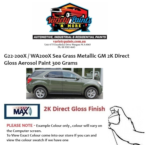 G22-200X / WA200X Sea Grass Metallic GM 2K Direct Gloss Aerosol Paint 300 Grams