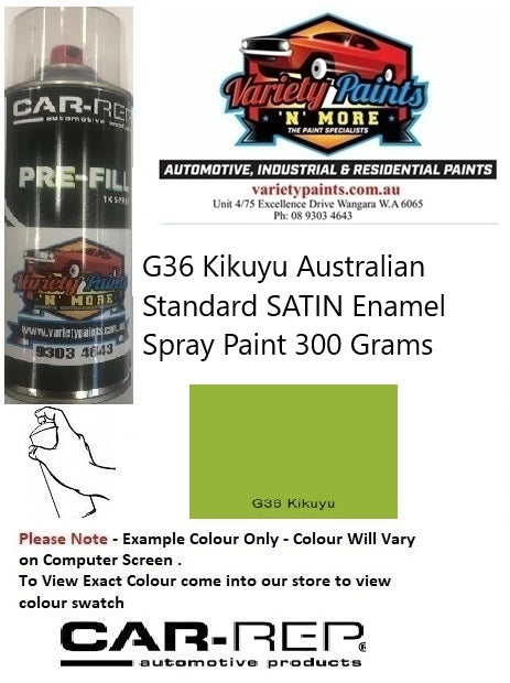 G36 Kikuyu Australian Standard SATIN Enamel Spray Paint 300 Grams