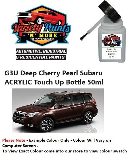 G3U Deep Cherry Pearl Subaru ACRYLIC Touch Up Bottle 50ml