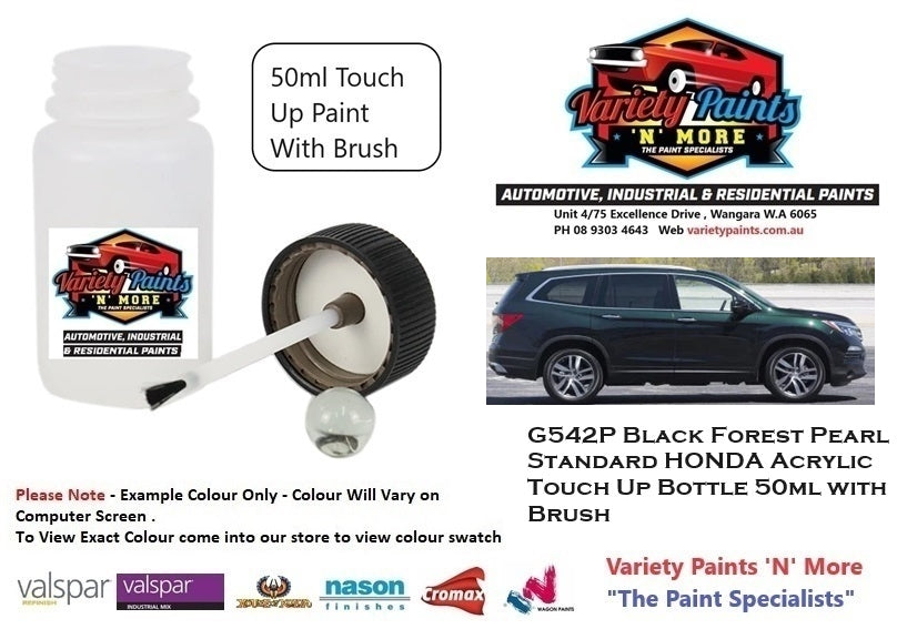 G542P Black Forest Pearl Standard HONDA Acrylic Touch Up Bottle 50ml with Brush