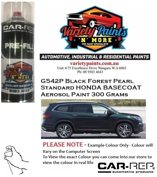 G542P Black Forest Pearl Standard HONDA BASECOAT Aerosol Paint 300 Grams