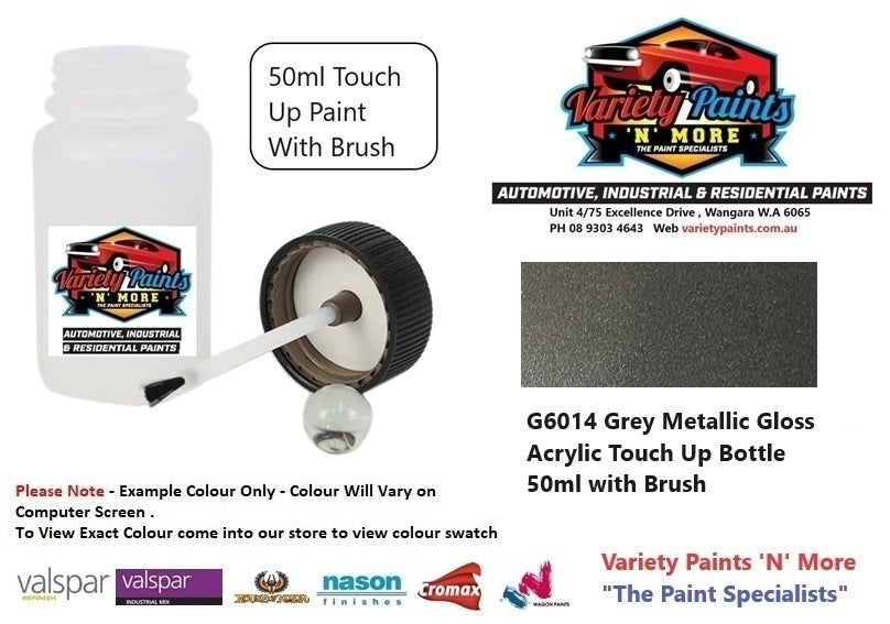 G6014 Grey Metallic Gloss Acrylic Touch Up Bottle 50ml with Brush