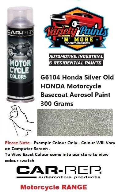 G6104 Honda Silver Old HONDA Motorcycle Basecoat Aerosol Paint 300 Grams